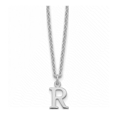 10K White Gold Cutout Letter R Necklace
