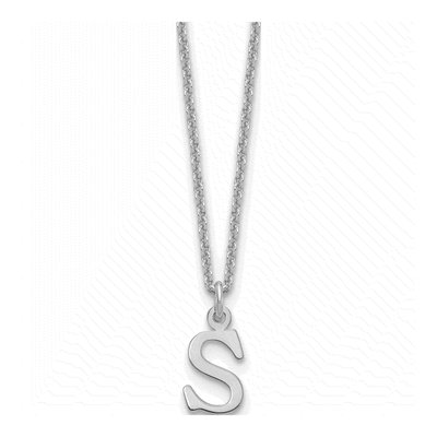 10K White Gold Cutout Letter S Necklace