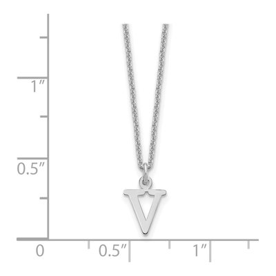 10K White Gold Cutout Letter V Necklace – view 3