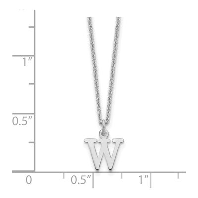 10K White Gold Cutout Letter W Necklace – view 3