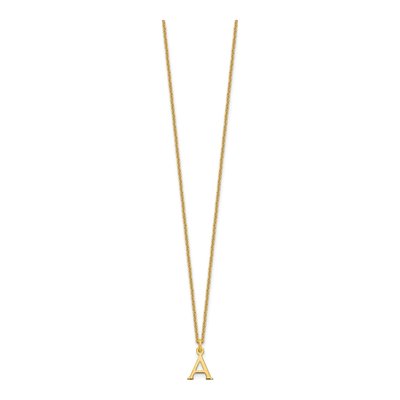 10K Yellow Gold Letter A Necklace – view 3