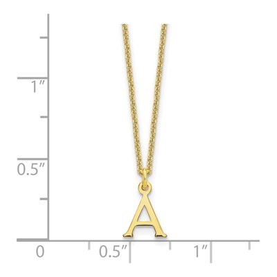 10K Yellow Gold Letter A Necklace – view 4
