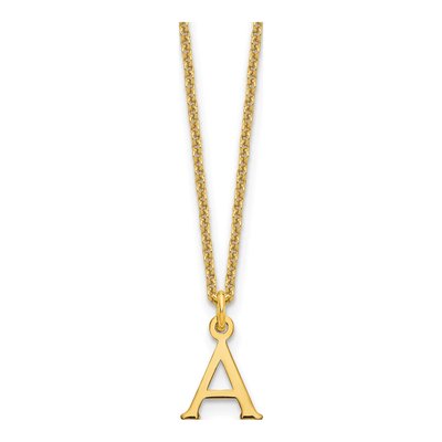 10K Yellow Gold Letter A Necklace