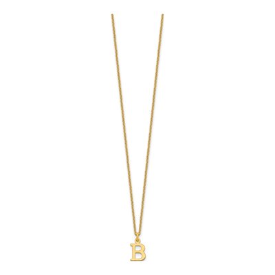 10K Yellow Gold Letter B Necklace – view 3