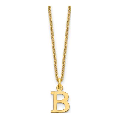 10K Yellow Gold Letter B Necklace