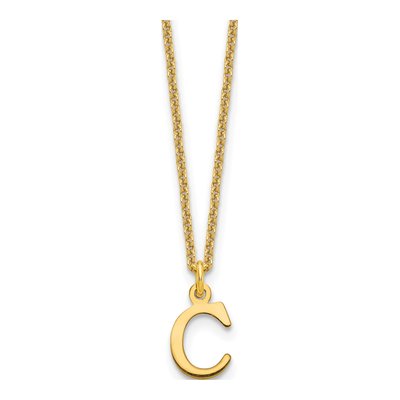 10K Yellow Gold Letter C Necklace