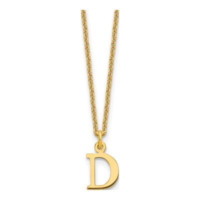 10K Yellow Gold Letter D Necklace