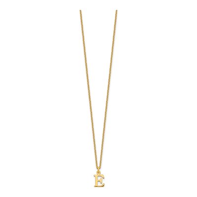 10K Yellow Gold Letter E Necklace – view 3