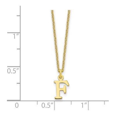 10K Yellow Gold Letter F Necklace – view 4