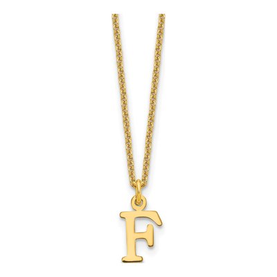 10K Yellow Gold Letter F Necklace