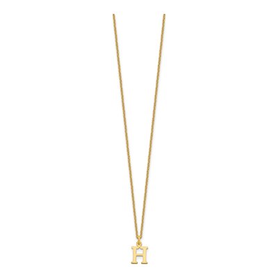 10K Yellow Gold Letter H Necklace – view 3