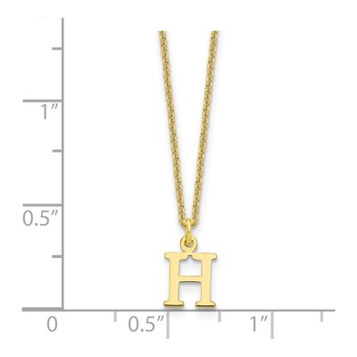 10K Yellow Gold Letter H Necklace – view 4