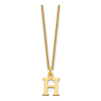 10K Yellow Gold Letter H Necklace
