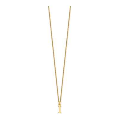 10K Yellow Gold Initial I Necklace – view 3