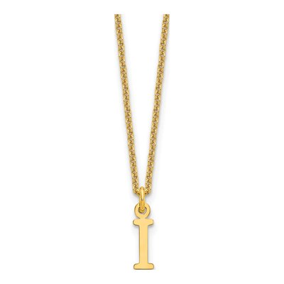 10K Yellow Gold Initial I Necklace