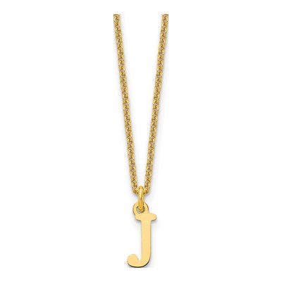 10K Yellow Gold Letter J Necklace