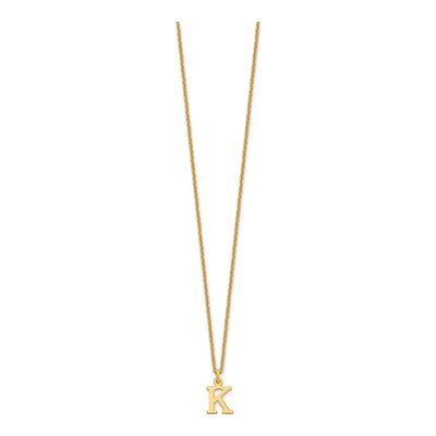 10K Yellow Gold Cut-Out Letter K Necklace – view 3