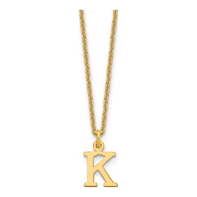 10K Yellow Gold Cut-Out Letter K Necklace