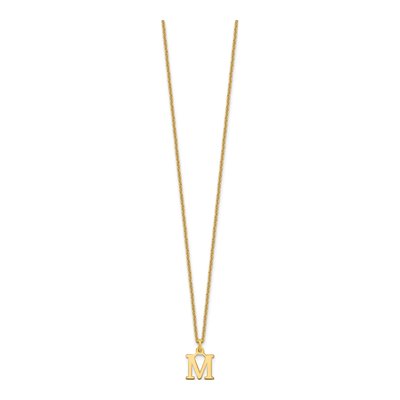 10K Yellow Gold Letter M Necklace – view 3