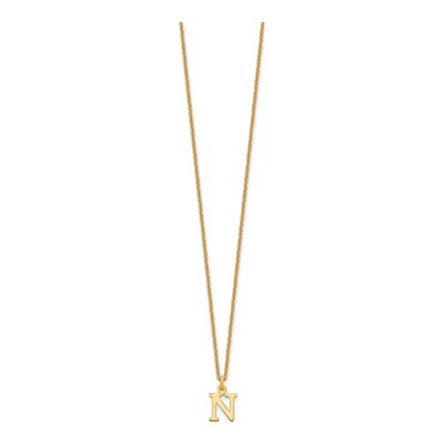 10K Yellow Gold Cut-Out Letter N Necklace – view 3