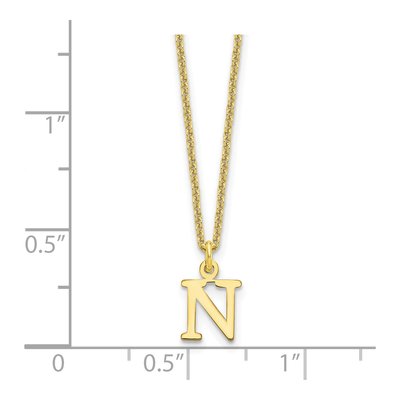 10K Yellow Gold Cut-Out Letter N Necklace – view 4