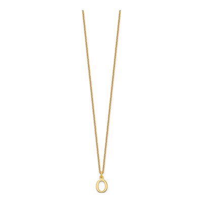 10K Yellow Gold Letter O Necklace – view 3