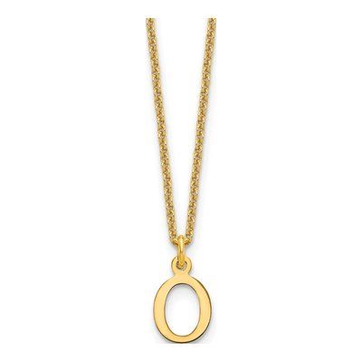 10K Yellow Gold Letter O Necklace