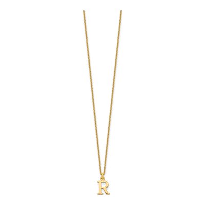 10K Yellow Gold Letter R Necklace – view 3
