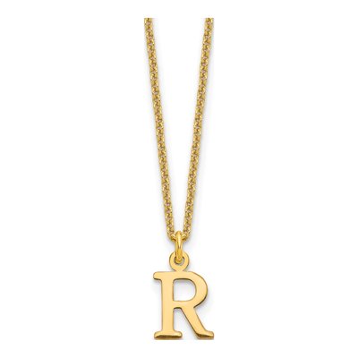 10K Yellow Gold Letter R Necklace
