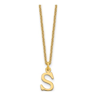 10K Yellow Gold Letter S Necklace