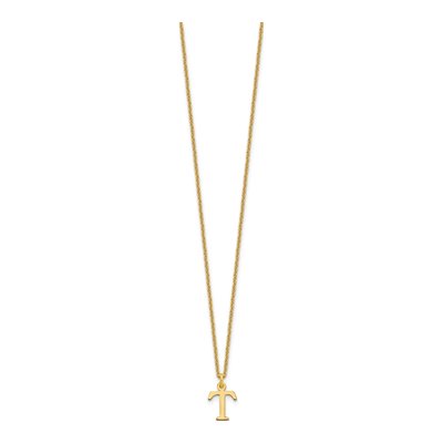 10K Yellow Gold Letter T Necklace – view 3
