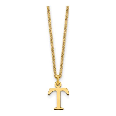 10K Yellow Gold Letter T Necklace