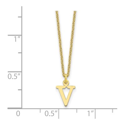 10K Yellow Gold Letter V Necklace – view 4