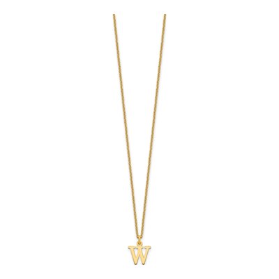 10K Yellow Gold Letter W Necklace – view 3