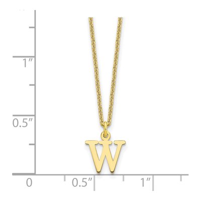 10K Yellow Gold Letter W Necklace – view 4