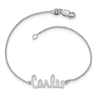 10K White Gold Personalized Signature Bracelet – view 3