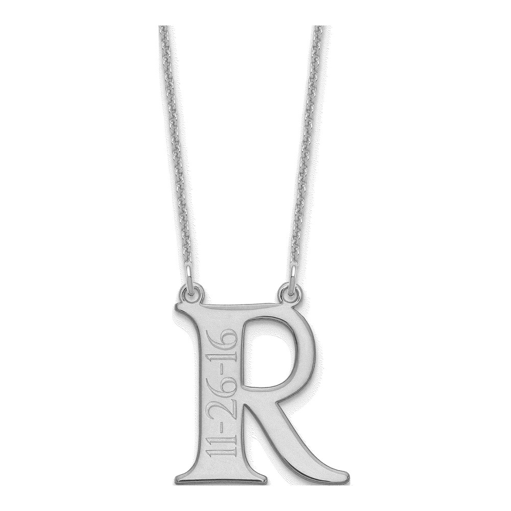 10K White Gold Initial Necklace