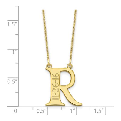 10K Yellow Gold Personalized Initial Date Necklace – view 3