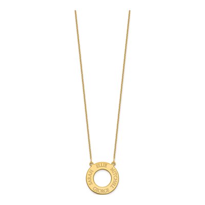 10K Yellow Gold Personalized Circle 4-Name Necklace – view 2