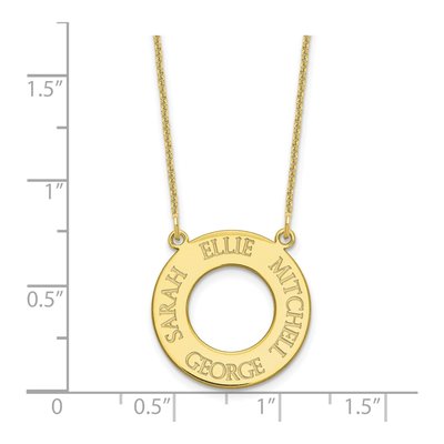 10K Yellow Gold Personalized Circle 4-Name Necklace – view 3