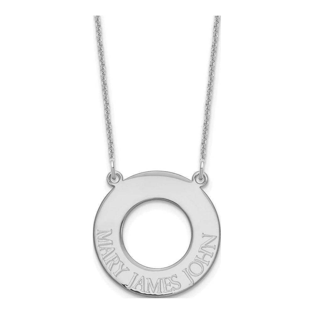 10K White Gold Personalized 3-Name Circle Necklace