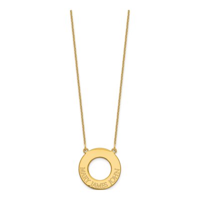 10K Yellow Gold Personalized 3-Name Circle Necklace – view 2