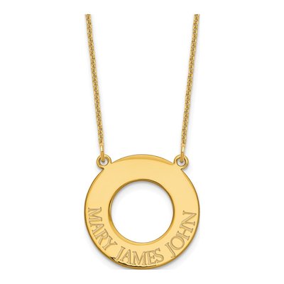 10K Yellow Gold Personalized 3-Name Circle Necklace