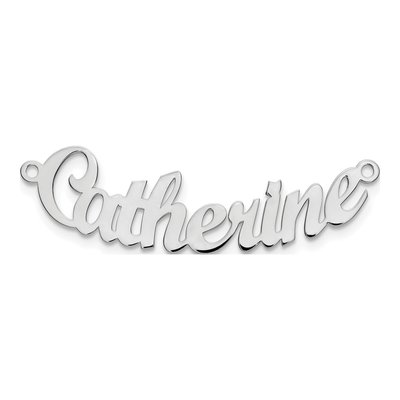 10K White Gold Curved Script Mt Font Name Plate Pendant – view 4