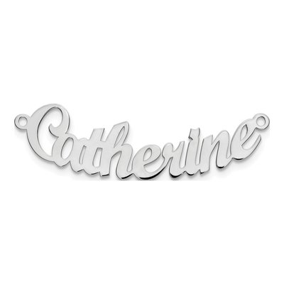 10K White Gold Curved Script Mt Font Name Plate Pendant – view 5