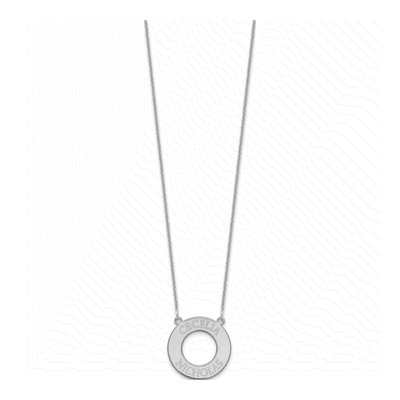 10K White Gold Personalized Circle Name Necklace – view 2