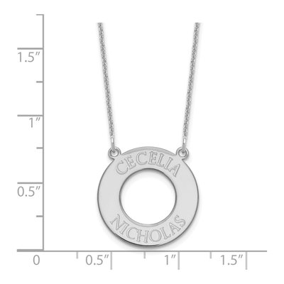 10K White Gold Personalized Circle Name Necklace – view 3