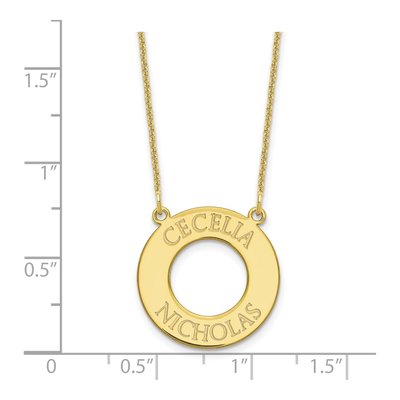 10K Yellow Gold Personalized Circle 2-Name Necklace – view 3