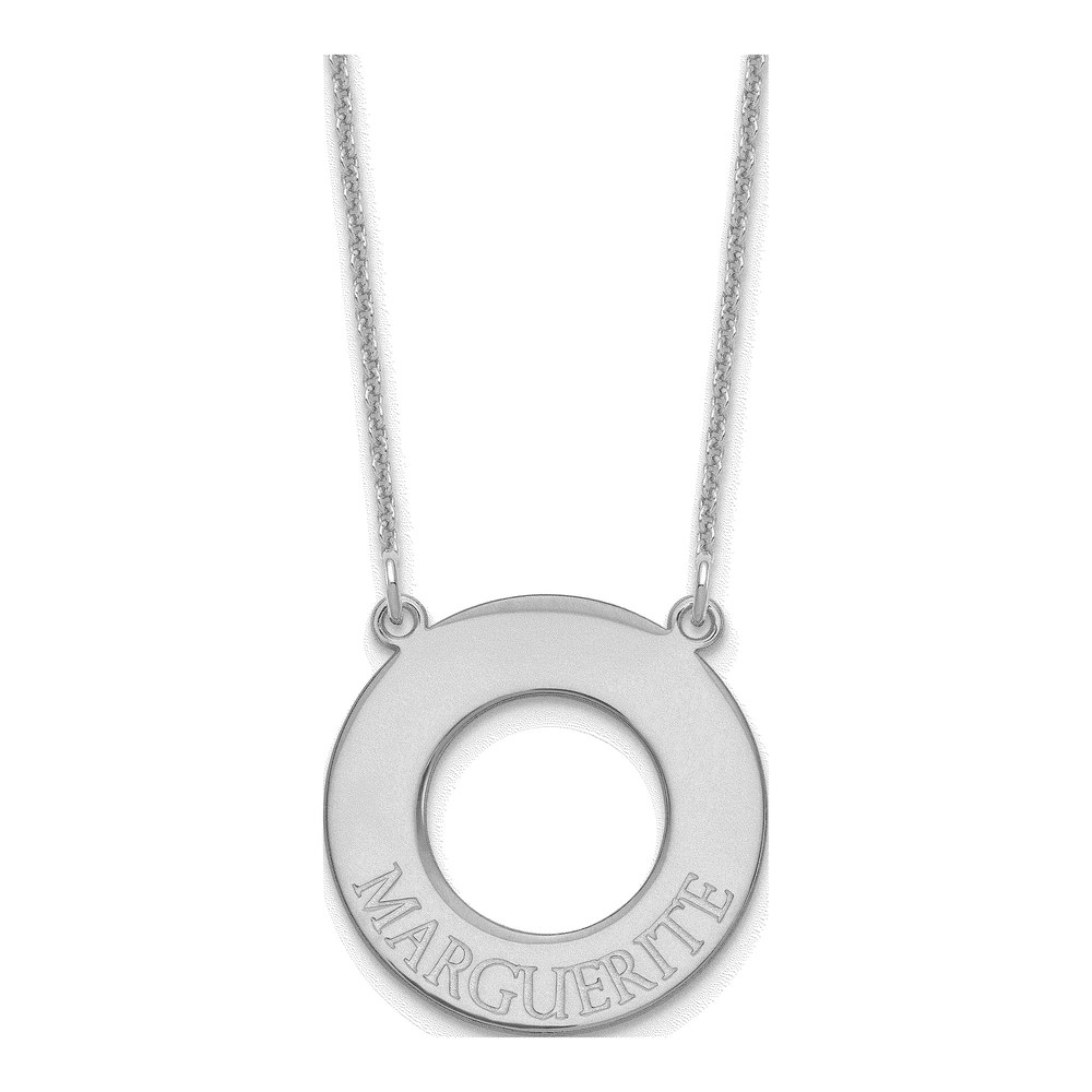 10K White Gold Open Circle Necklace