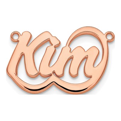 10K Rose Gold Personalized Name Plate Pendant – view 2